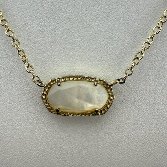 Kendra Scott‎ Elisa Pendant Necklace Gold Chain Ivory Pearl Gold-Plated Everyday - Picture 2 of 7
